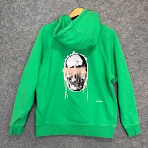 Unlabeled Clothing Brand Skull Hoodie Adult Large French‎ Terry Green Sweatshirt